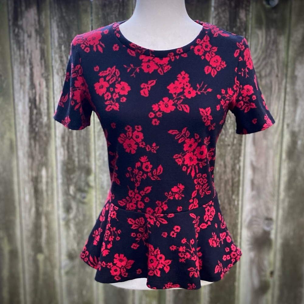 Zara Short Sleeve Peplum Sweater